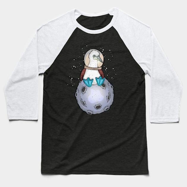 Blue Bobby Astronaut Gifts Kids Footed Bird Blue Bobby Baseball T-Shirt by PomegranatePower